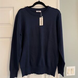 Coofandy Men's Deep Blue Crewneck Sweater